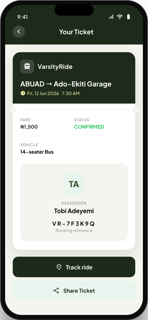 Digital ticket screen